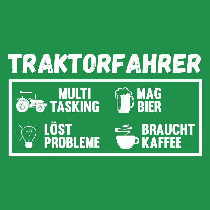 Kaffee Bier Traktor Trecker Landwirt Bauer