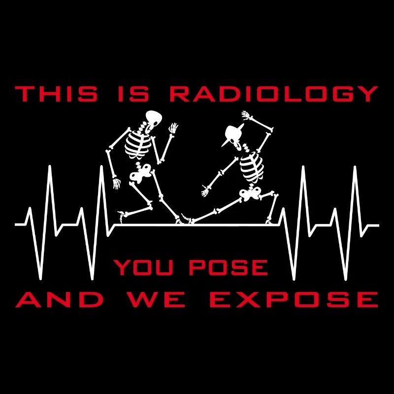 Radiology dancing skeletons on cardiogram