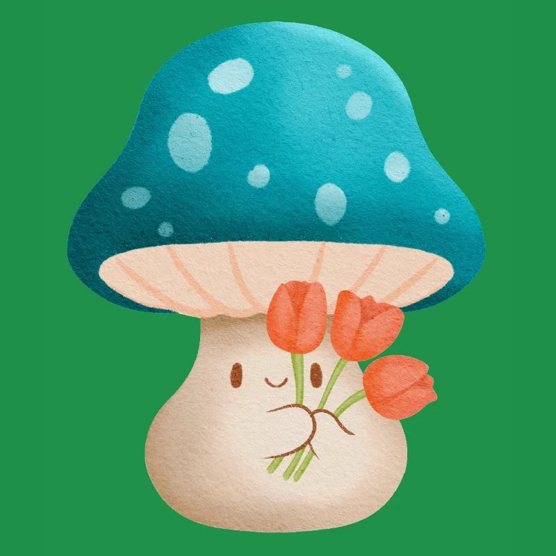 süßer Murshoom mit Blumen