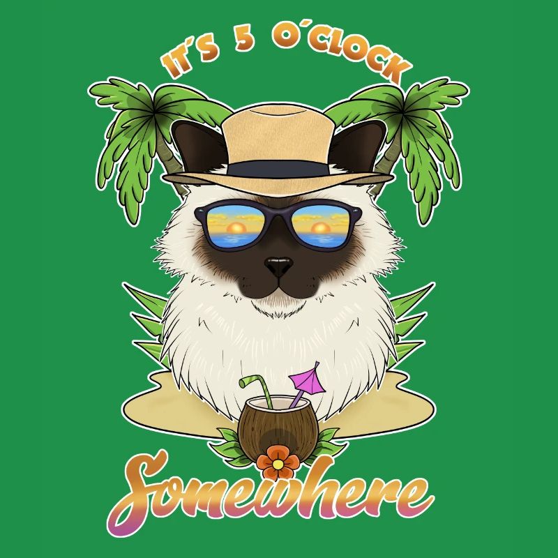 C’est 5 OClock Somewhere Drinking Burman Cat