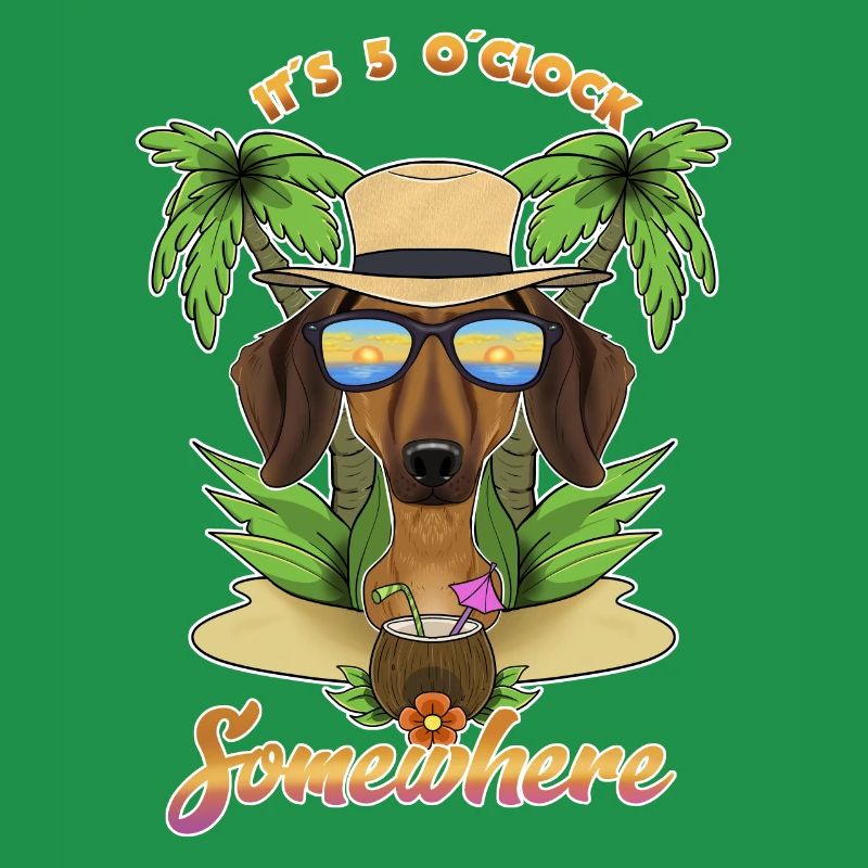 It Is 5 OClock Somewhere Drinking Dachshund