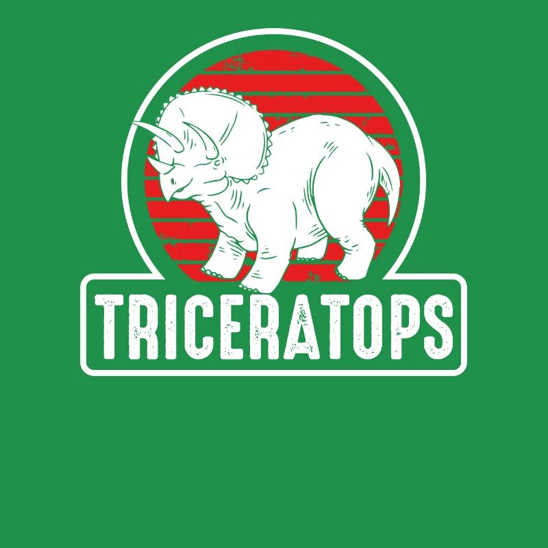 Triceratops on a Red Sun