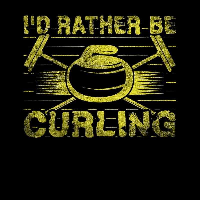Coole Curling Plakette I'd rather be Curling
