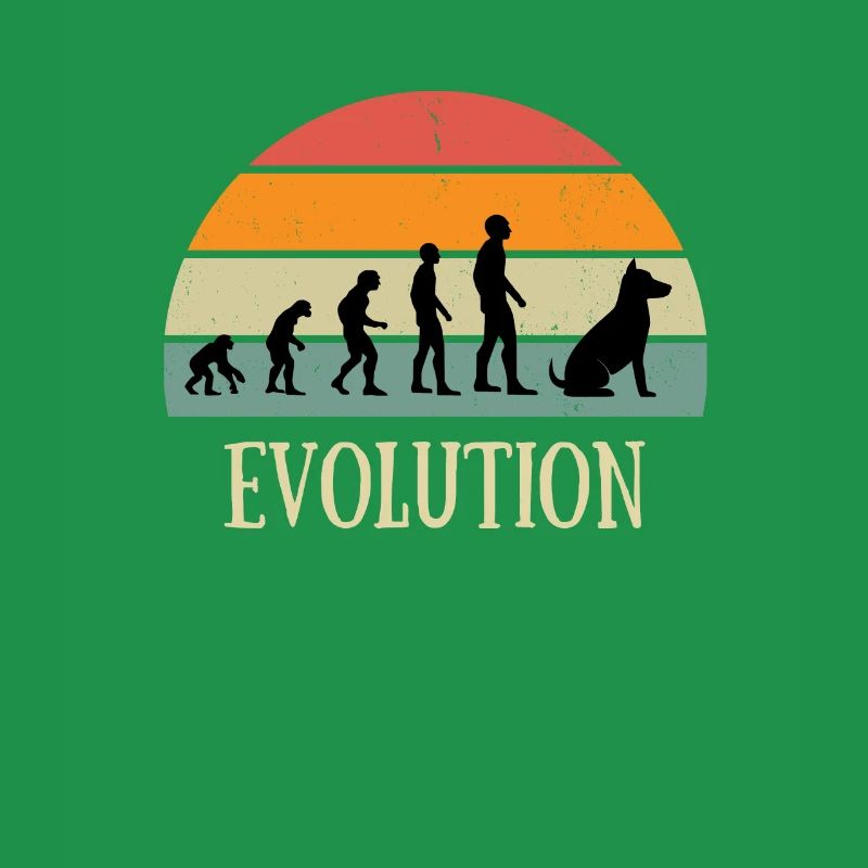 evolution dog man vintage humor geschenkidee