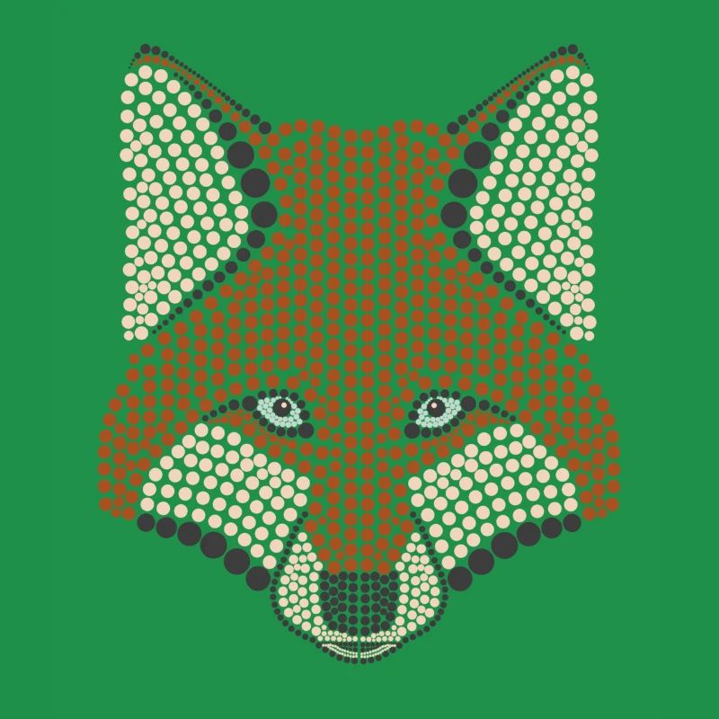Conception d'animal de la forêt de renard parsemée de tête d'animal