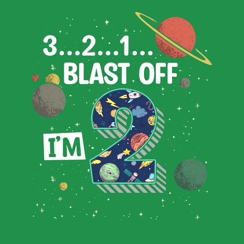 Blast Off Ich Bin2 Jahre Alt, 2. Geburtstag