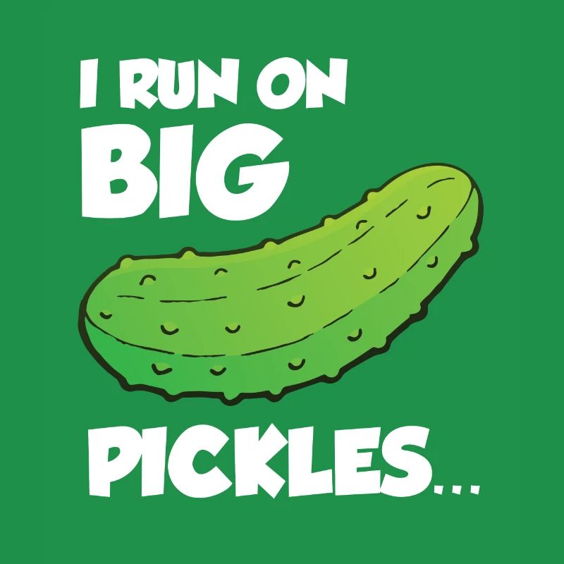 Je cours sur de gros cornichons