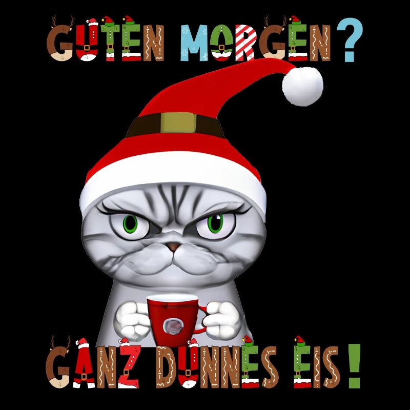 Ganz Dünnes Eis Morgenmuffel Katze Kaffee