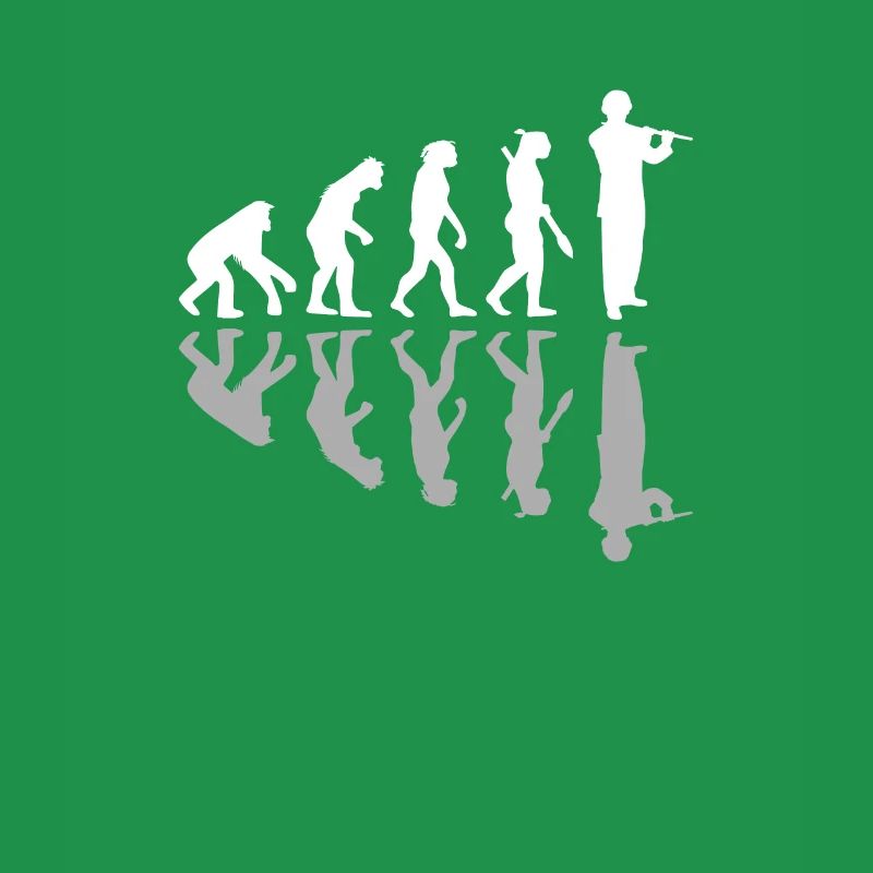 Human Evolution Flutist Musician Flute Player