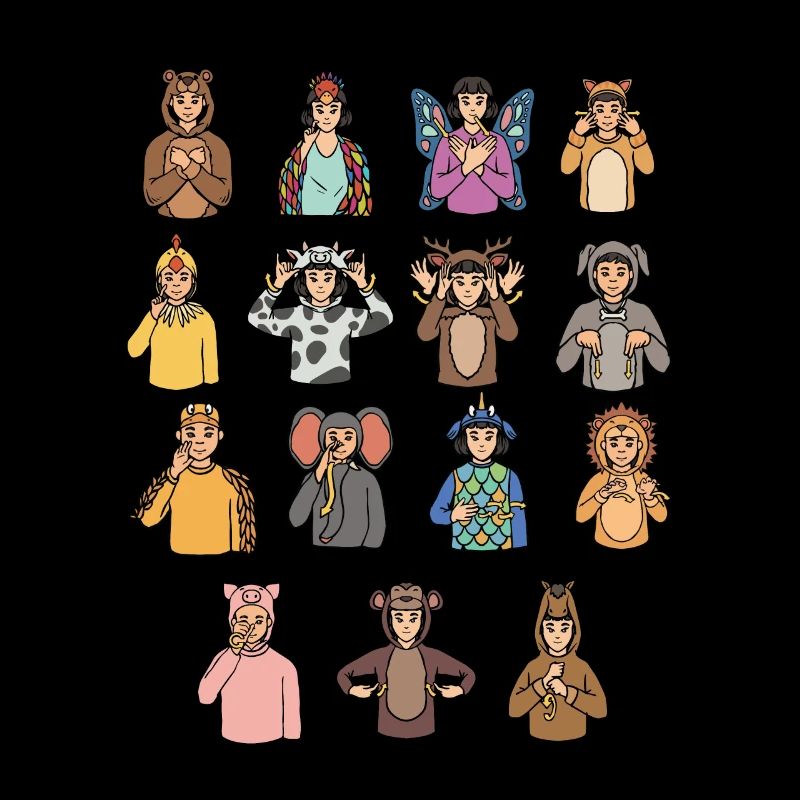Animals Asl Hand Gesture Deaf Hearing Loss