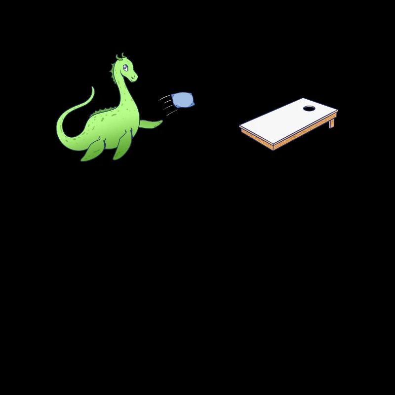 Das Monster von Loch Ness spielt Cornhole -