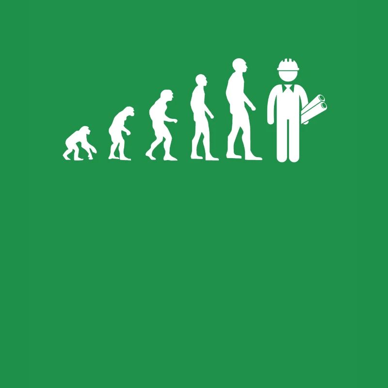 Evolution Architekt Mann Humor Geschenkidee