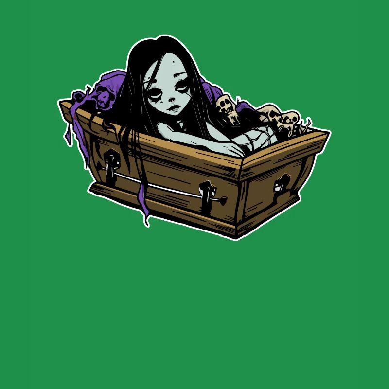 Romantischer Goth in Sarg - Gothic Emo Grufti