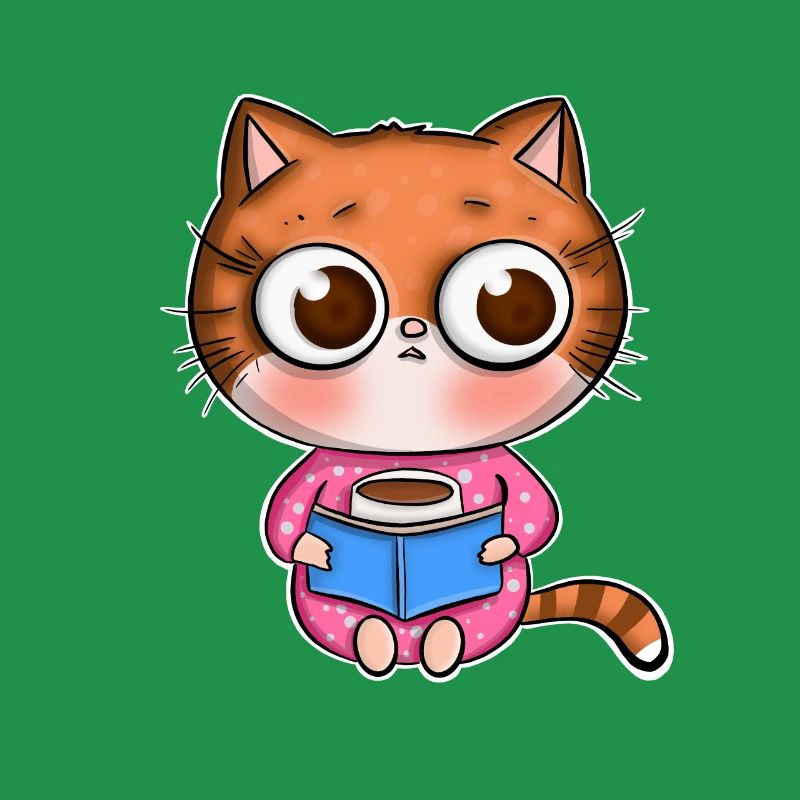 Cat Reading Books Book