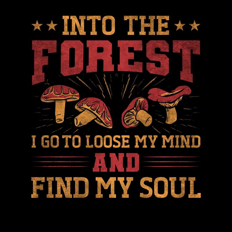 Dans la forêt, je vais chercher des champignons à la chasse aux champignons