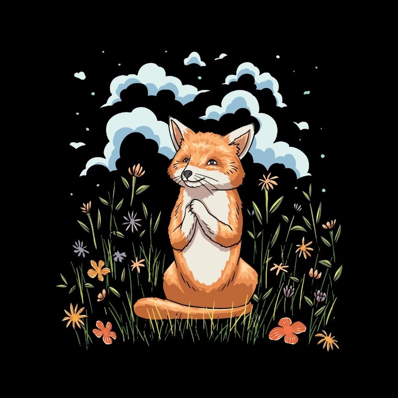 Fox Lover Cottagecore Ästhetisches Blumentier