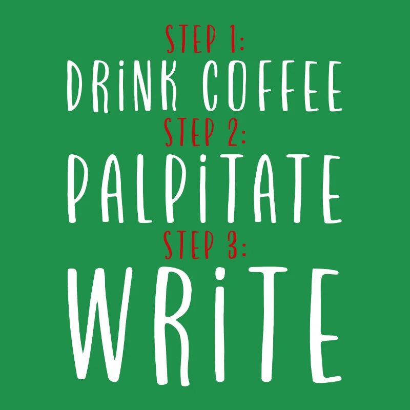 Step 1 Drink Coffee Step 2 Palpitate Step 3 Write2