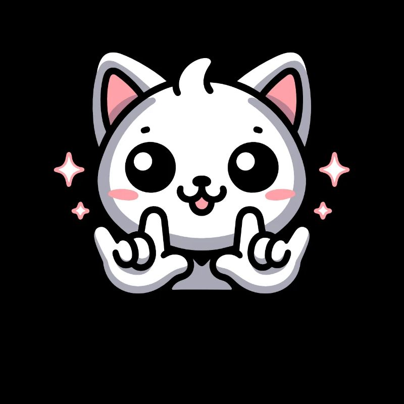 ILY Cat ASL Geste de la main Perte auditive sourde