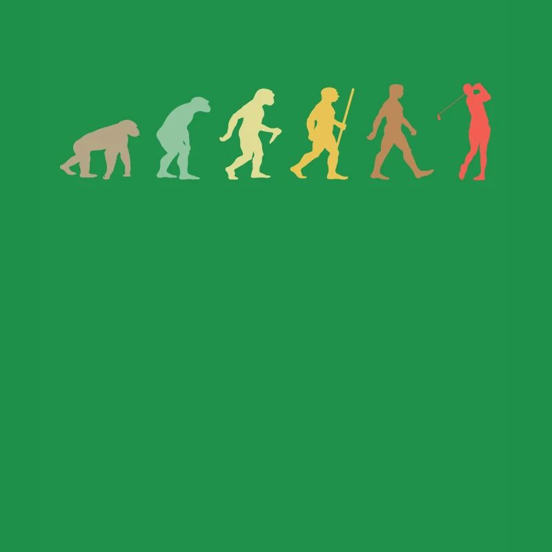 Golf Retro Golfer Evolution Funny Golfing