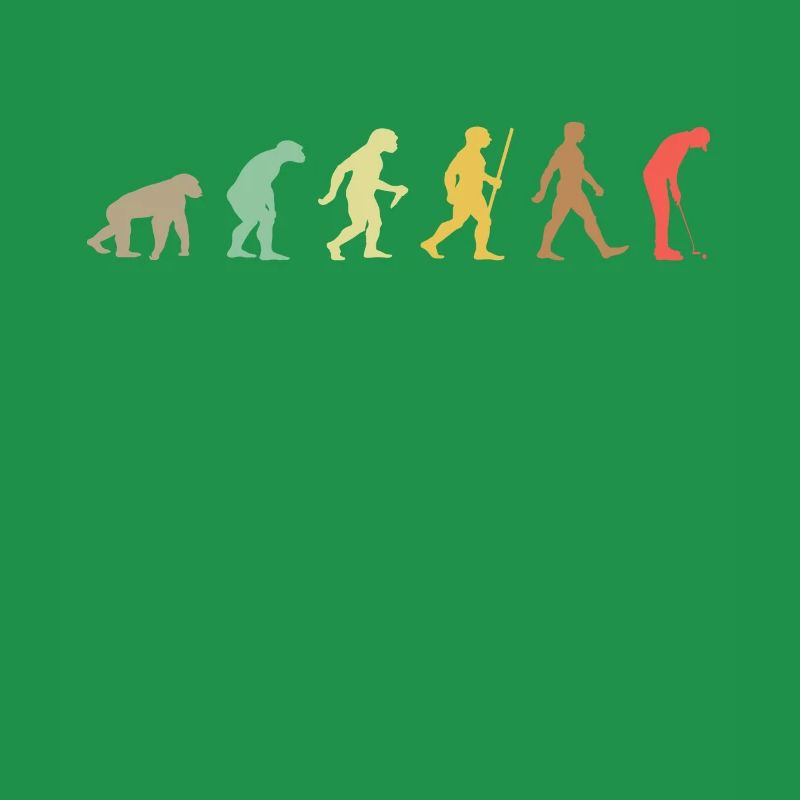 Golf Retro Golfer Evolution Funny Golfing