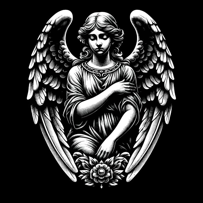 Mournful Gothic Angel: Artistic Elegance