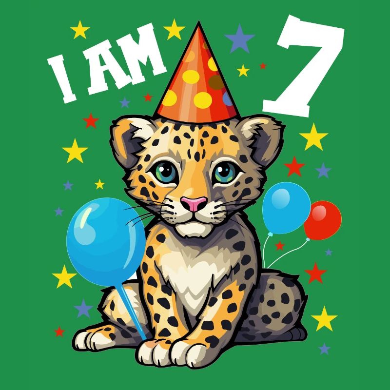 Ich bin 7 Jahre alt Leoparde Leopard 7. Geburtstag