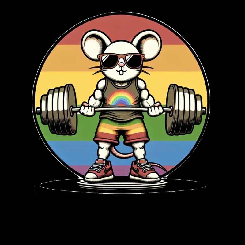 Cool Rainbow Mouse Lifting Dans La Salle De Gym