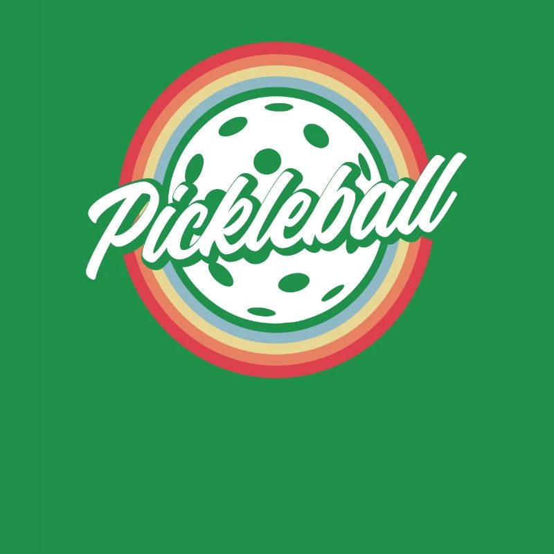 Pickleball Retro Regenbogen Stil