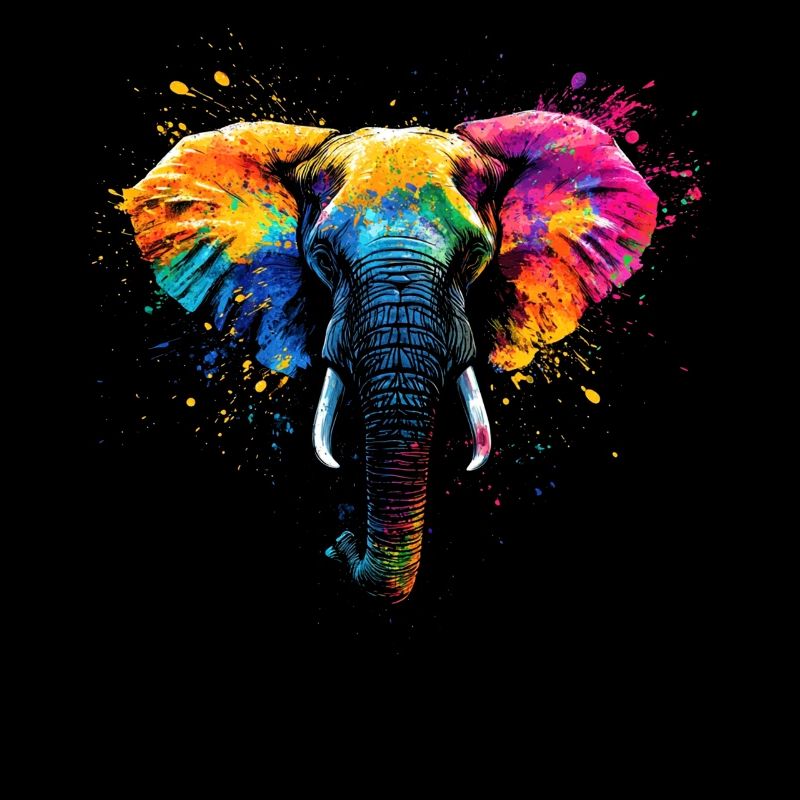 Bunt Künstlerisch Elefant Big Five Wildtiere