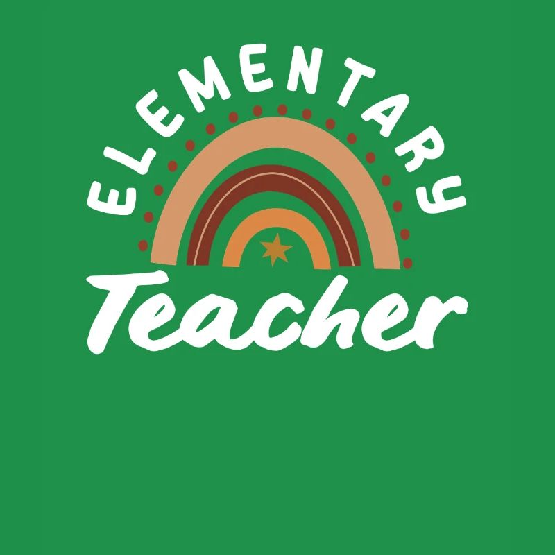 Elementary school teacher retro rainbow design