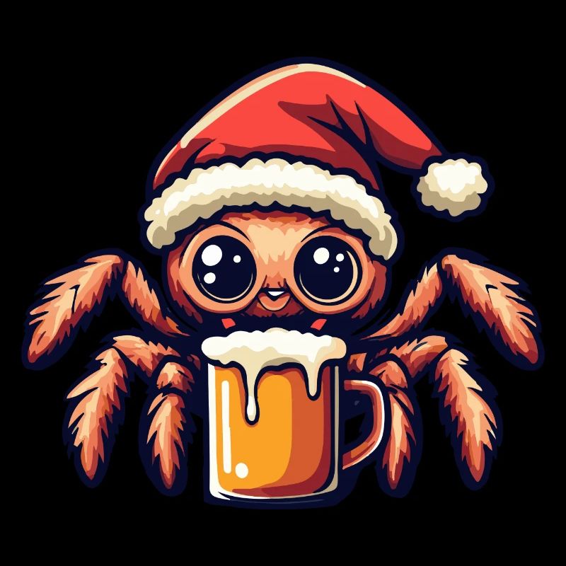 Tarantula Christmas Beer Funny