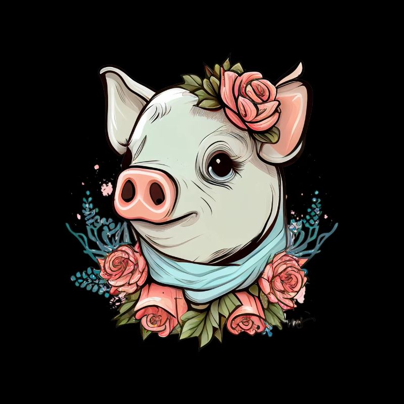 Schwein mit Bandana