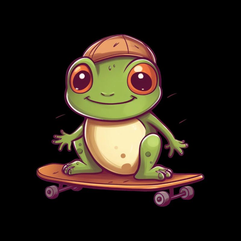 Frog on a skateboard