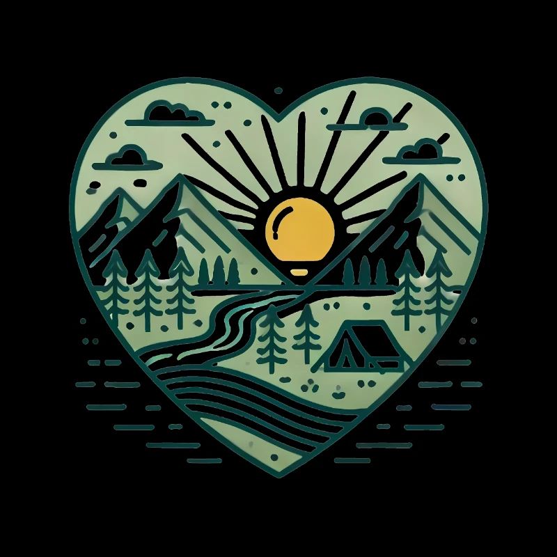 Explore More Camping Heart Design