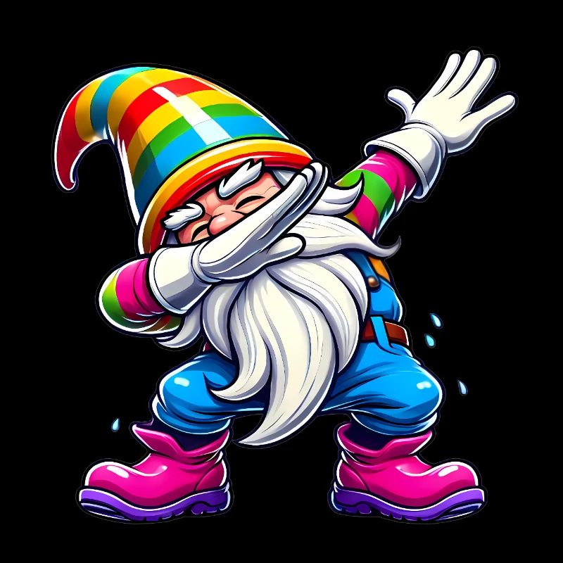 Dabbing Rainbow Gnome Funny Gift