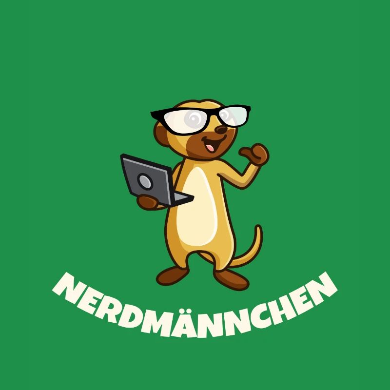 Nerd Erdmännchen mit Brille und Notebook Geschenk