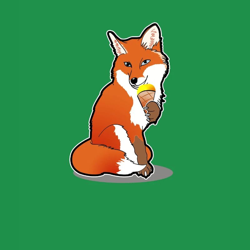 Fuchs mit Eis Comic Sommer Cartoon Geschenk