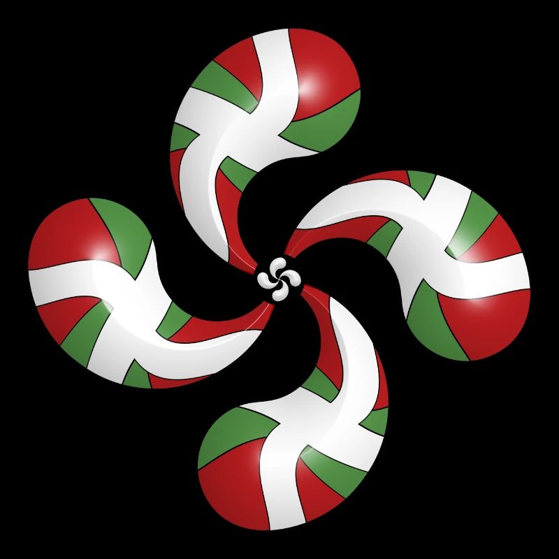 Basque flag and Lauburu