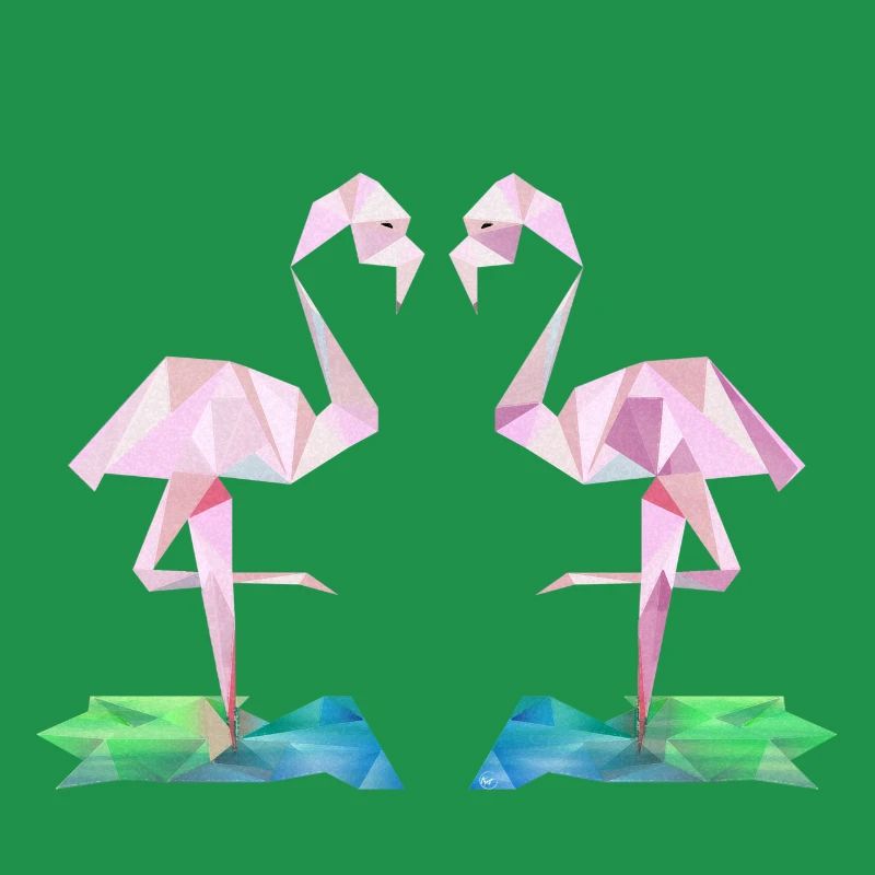 Low-Poly Flamingos