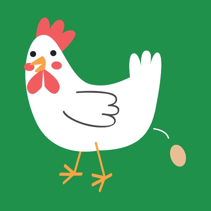 Chicken pooping an egg!
