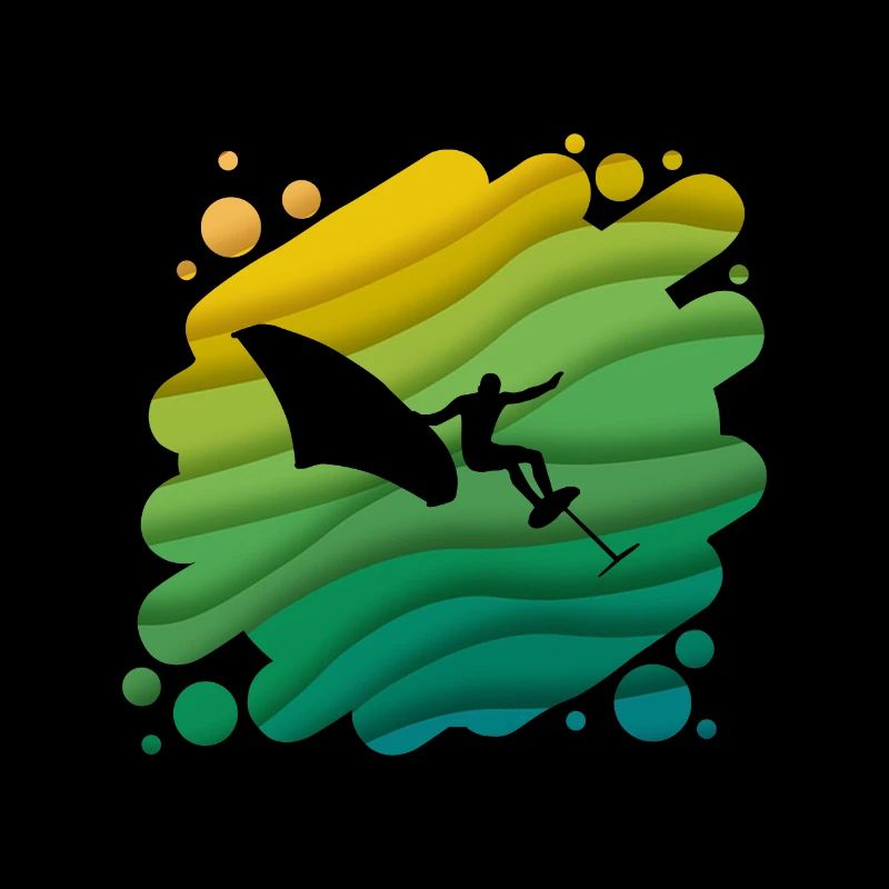 Double Exposure Wingfoiling Surfing Surfer Gift