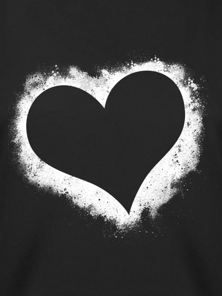 Hjerte grunge maling splatter sort og hvid