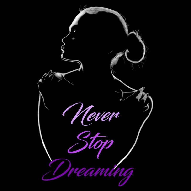 Never Stop Dreaming Silhouette Frau Illustration