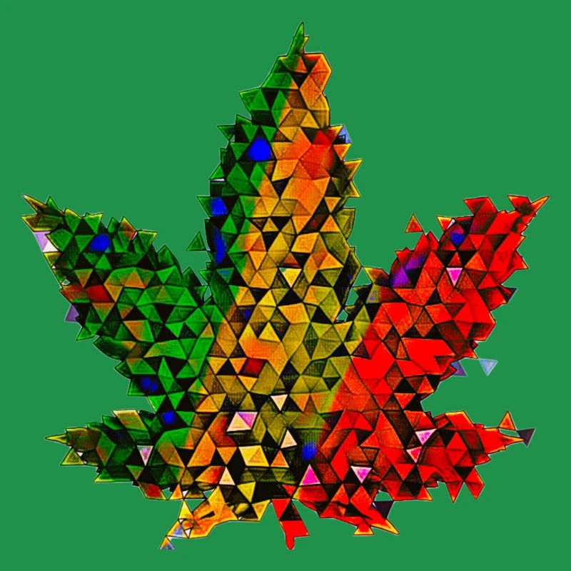 🥦 Feuille de chanvre - Low Poly - Version 🥦 Reggae Weed