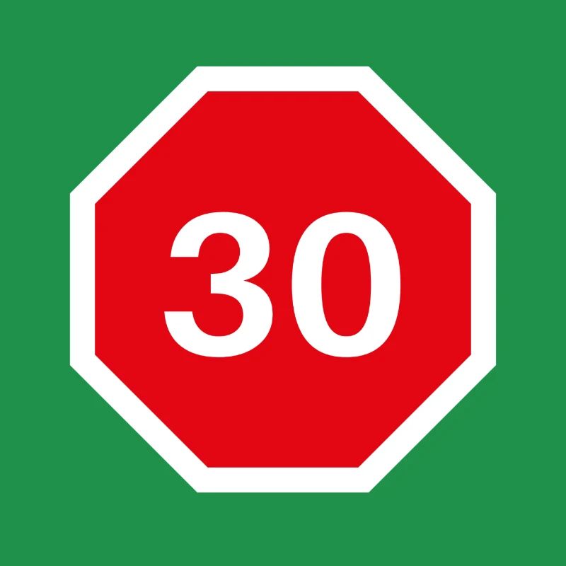 Conception du 30e anniversaire avec panneau d’arrêt