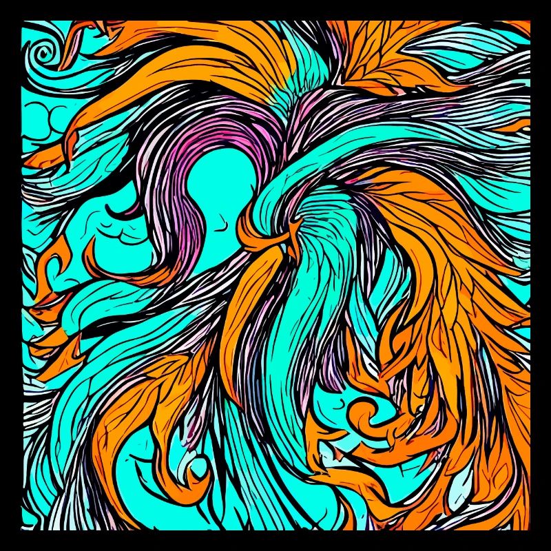 Illustration eines Phönix, Vektorstil