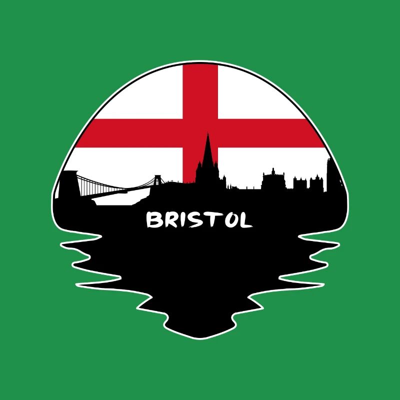 Bristol-England-Flaggen-Skyline-Schattenbild-Reise