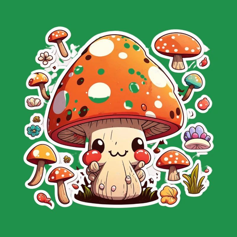 Drôle de champignon de dessin animé