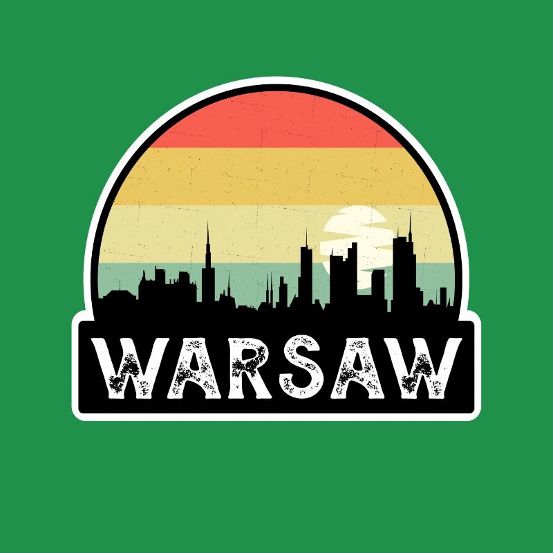 Varsovie Pologne Flag Skyline Souvenir de voyage