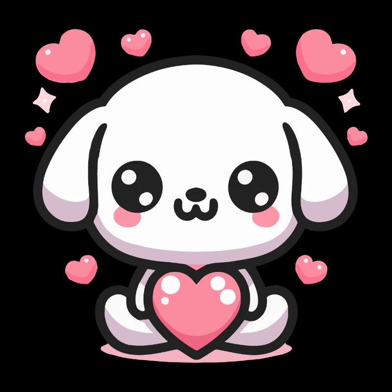 Coeur de chien chiot mignon